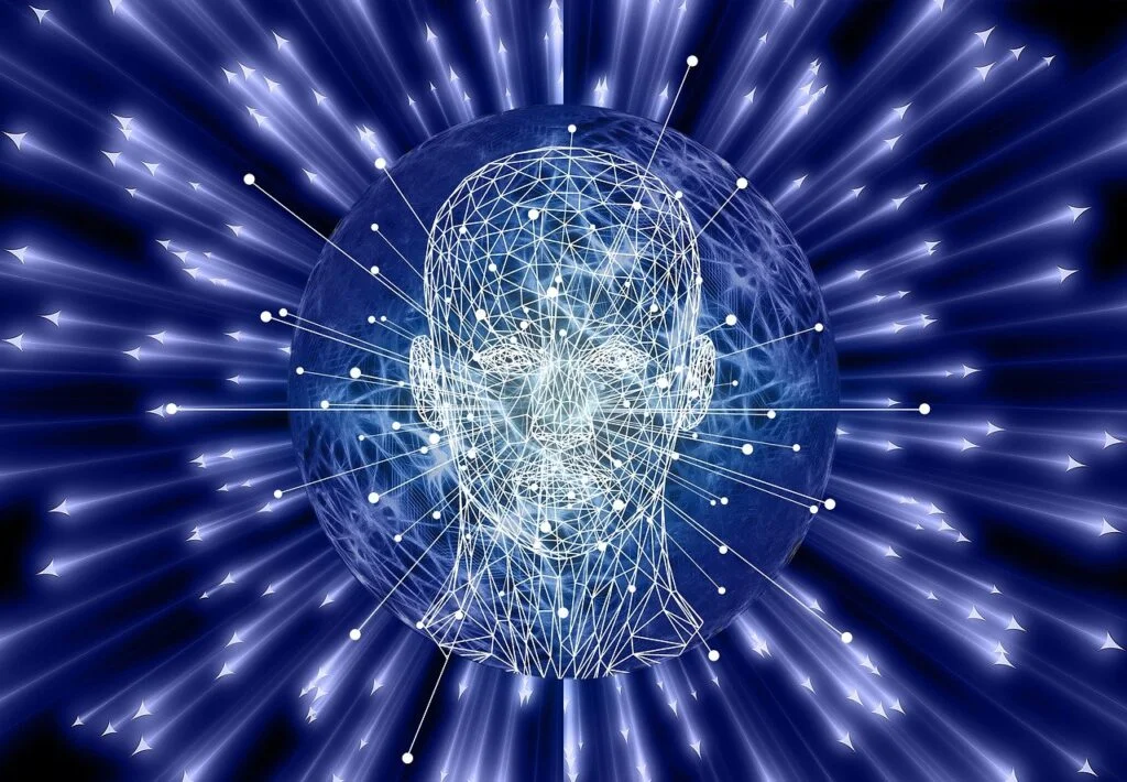 face, human, polygons, network, explosion, brain, artificial, intelligence, arrows, apart, world, space, universe, expansion, brain, brain, brain, brain, brain