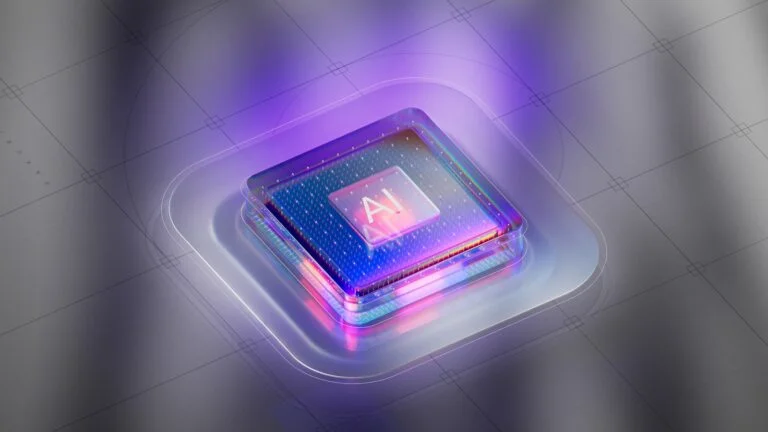 A square object with a purple light coming out of it
