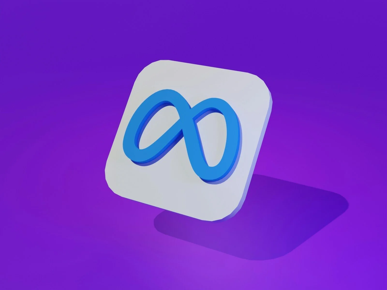 a white and blue square with a blue logo on it