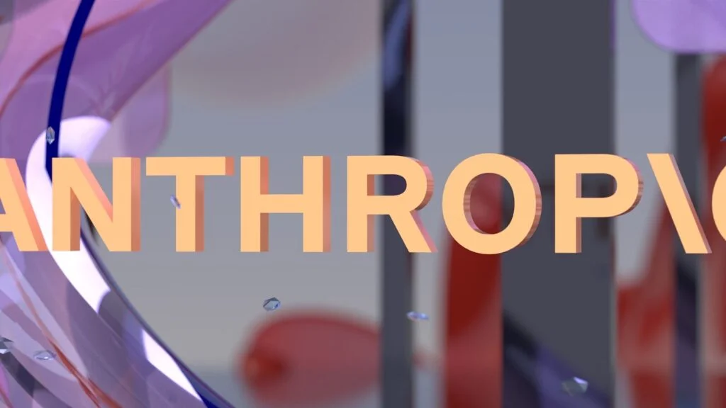 Orange 'anthropology' text with blurred abstract background