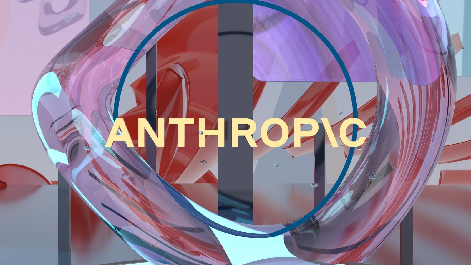The word anthropic in a blue circle over abstract shapes.